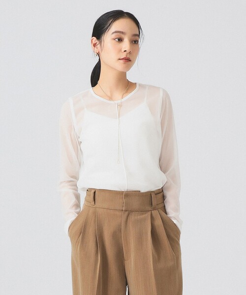 Ray BEAMS（レイビームス）の「シアー センター シーム Tシャツ（Tシャツ/カットソー・レディース・ホワイト/ライトブルー/ブラック・ONE SIZE）」の15枚目の写真