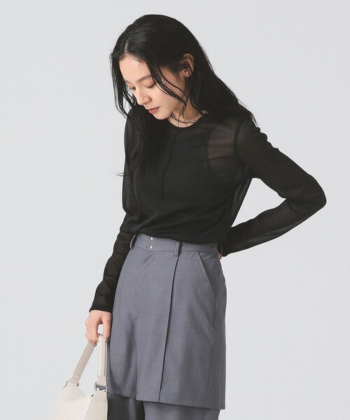 Ray BEAMS（レイビームス）の「シアー センター シーム Tシャツ（Tシャツ/カットソー・レディース・ホワイト/ライトブルー/ブラック・ONE SIZE）」の11枚目の写真