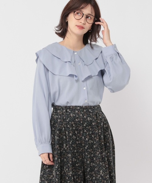 studio CLIP(スタディオクリップ)の「エアリーフリルブラウス(シャツ/ブラウス・レディース・アイボリー/ライトブルー/チャコール・FREE)」の13枚目の写真