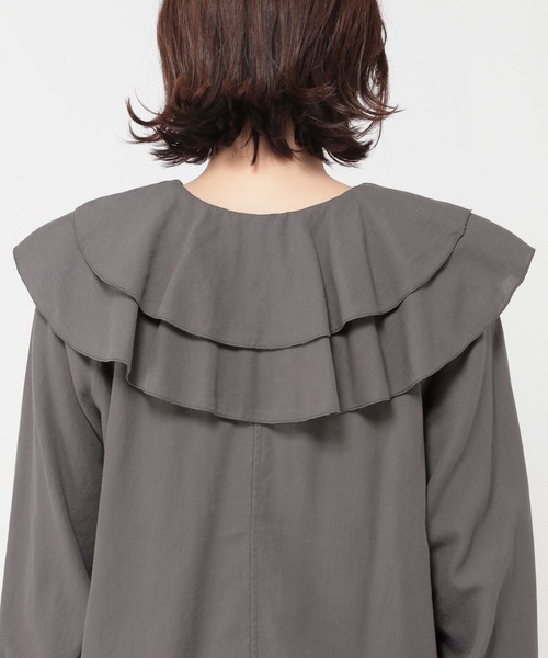 studio CLIP(スタディオクリップ)の「エアリーフリルブラウス(シャツ/ブラウス・レディース・アイボリー/ライトブルー/チャコール・FREE)」の20枚目の写真