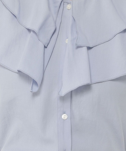 studio CLIP(スタディオクリップ)の「エアリーフリルブラウス(シャツ/ブラウス・レディース・アイボリー/ライトブルー/チャコール・FREE)」の5枚目の写真
