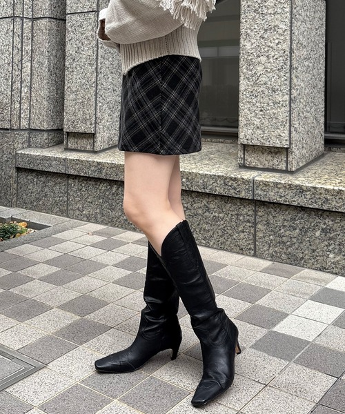 nomnom（ノムノム）の「【nomnom】チェックミニスカート（スカート・レディース・ブラック/ネイビー/ブラウン・FREE）」の7枚目の写真