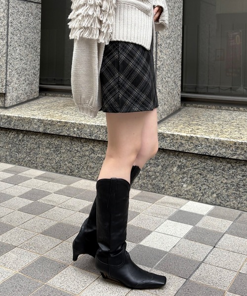 nomnom（ノムノム）の「【nomnom】チェックミニスカート（スカート・レディース・ブラック/ネイビー/ブラウン・FREE）」の8枚目の写真