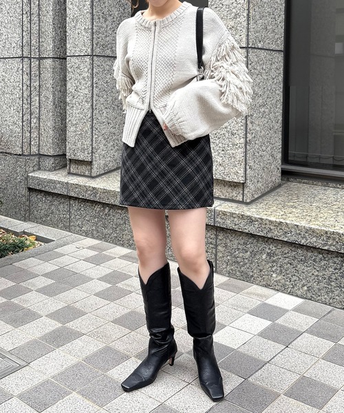 nomnom（ノムノム）の「【nomnom】チェックミニスカート（スカート・レディース・ブラック/ネイビー/ブラウン・FREE）」の10枚目の写真