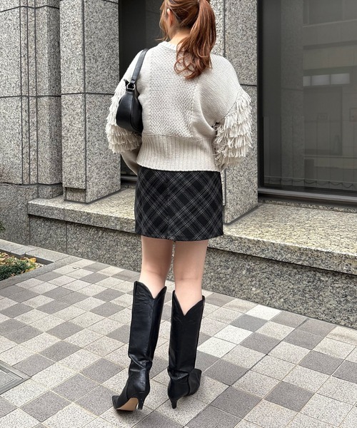 nomnom（ノムノム）の「【nomnom】チェックミニスカート（スカート・レディース・ブラック/ネイビー/ブラウン・FREE）」の12枚目の写真
