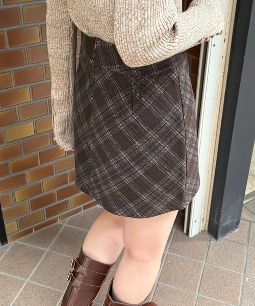 nomnom（ノムノム）の「【nomnom】チェックミニスカート（スカート・レディース・ブラック/ネイビー/ブラウン・FREE）」の14枚目の写真