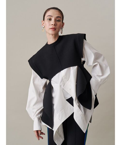 セール】2WAY CAPE KT VEST / 2WAYケープニットベスト（ニット