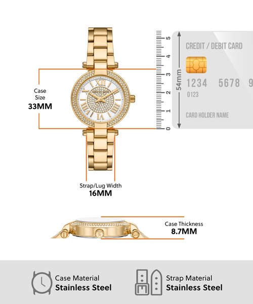 MICHAEL KORS(マイケルコース)の「マイケル・コース 腕時計 レディース アナログ ステンレス MK4704(アナログ腕時計・レディース・GOLD・FREE)」の6枚目の写真