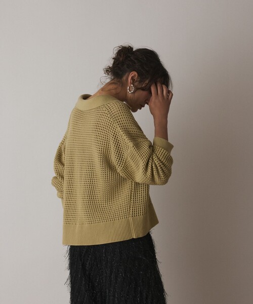 メッシュVネックニットトップ GRACE CONTINENTAL｜メッシュVネックニットトップ | Rakuten