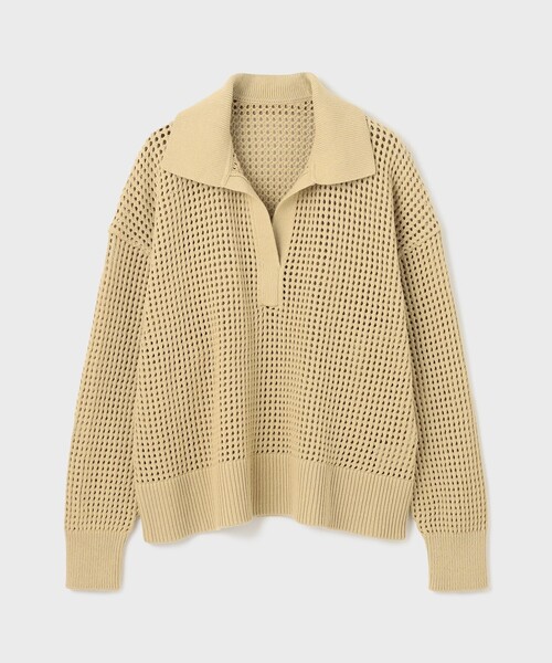 Diagram（ダイアグラム）の「メッシュVネックニットトップ（ニット/セーター・レディース・イエロー/ブラック/ホワイト・36）」の21枚目の写真