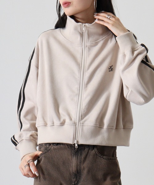 atONE（アットワン）の「スエードポンチクロップドトラックジャケット（ブルゾン・レディース・アイボリー/スミクロ/モカ/ブラック系その他4/ベージュ系その他2・F）」の19枚目の写真