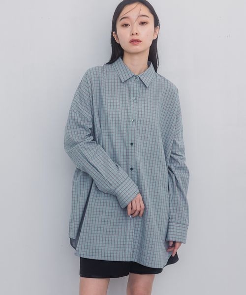 JEANASIS(ジーナシス)の「コットンチェックBIGシャツ/321932(シャツ/ブラウス・レディース・パープル系その他/ネイビー系/グレー系その他/ブルー系その他・FREE)」の11枚目の写真