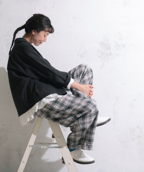 soulberry（ソウルベリー）の「パンナコッタのチェックなパンツ（その他パンツ・レディース・ライトグレー系・LL/3L/4L/5L/M/L）」の16枚目の写真