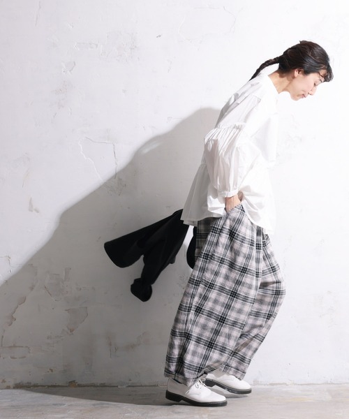 soulberry（ソウルベリー）の「パンナコッタのチェックなパンツ（その他パンツ・レディース・ライトグレー系・LL/3L/4L/5L/M/L）」の12枚目の写真