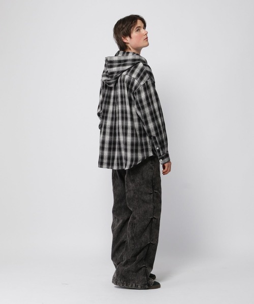 3.3 Field Trip (3.3フィールドトリップ)の「3.3 Field Trip/フードチェックシャツ(シャツ/ブラウス・メンズ・ブラック/ブラウン・FREE)」の9枚目の写真