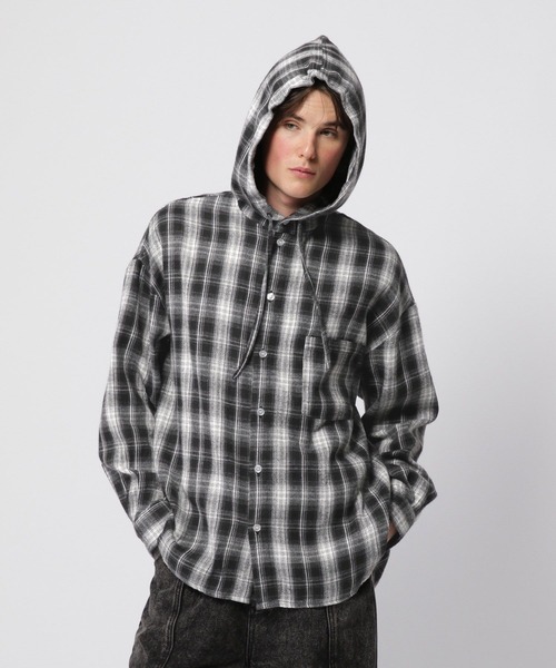 3.3 Field Trip (3.3フィールドトリップ)の「3.3 Field Trip/フードチェックシャツ(シャツ/ブラウス・メンズ・ブラック/ブラウン・FREE)」の11枚目の写真