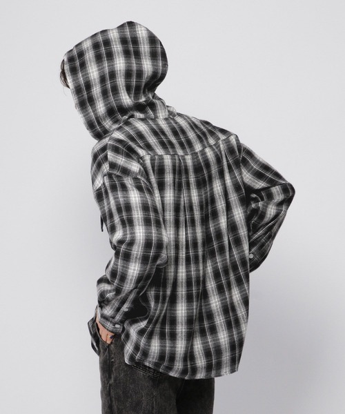 3.3 Field Trip (3.3フィールドトリップ)の「3.3 Field Trip/フードチェックシャツ(シャツ/ブラウス・メンズ・ブラック/ブラウン・FREE)」の12枚目の写真