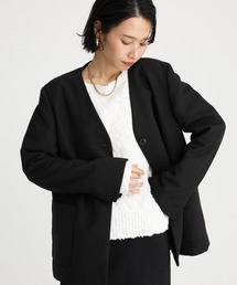 BABYLONE ジャケット ノーカラージャケット リバーノーカラー