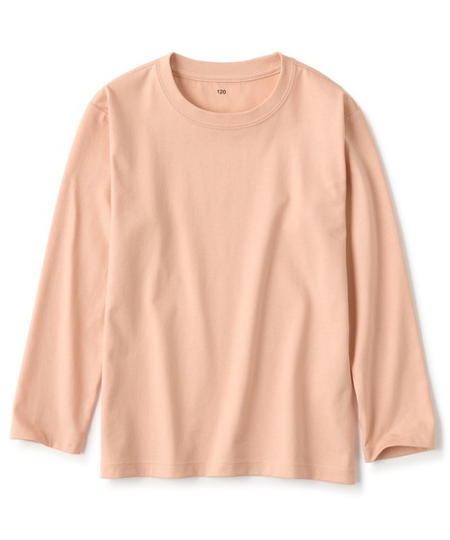 無印良品（ムジルシリョウヒン）の「キッズ　天竺編みクルーネック長袖Ｔシャツ　無地（Tシャツ/カットソー・キッズ・サックスブルー/ブラック/ライトグリーン/ライトオレンジ系/オフホワイト・140/130/120）」の5枚目の写真