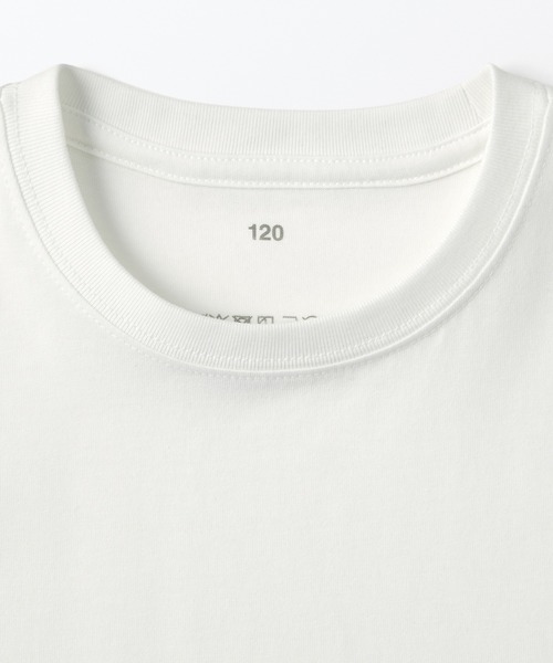 無印良品（ムジルシリョウヒン）の「キッズ　天竺編みクルーネック長袖Ｔシャツ　無地（Tシャツ/カットソー・キッズ・サックスブルー/ブラック/ライトグリーン/ライトオレンジ系/オフホワイト・140/130/120）」の17枚目の写真