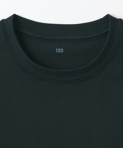 無印良品（ムジルシリョウヒン）の「キッズ　天竺編みクルーネック長袖Ｔシャツ　無地（Tシャツ/カットソー・キッズ・サックスブルー/ブラック/ライトグリーン/ライトオレンジ系/オフホワイト・140/130/120）」の10枚目の写真