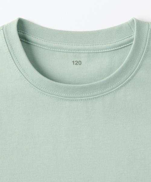 無印良品（ムジルシリョウヒン）の「キッズ　天竺編みクルーネック長袖Ｔシャツ　無地（Tシャツ/カットソー・キッズ・サックスブルー/ブラック/ライトグリーン/ライトオレンジ系/オフホワイト・140/130/120）」の13枚目の写真