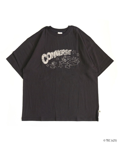 Tom&Jerry(トムアンドジェリー)の「【公式】トムとジェリー CONVERSE BIG Tシャツ(Tシャツ/カットソー・メンズ・ブラック/オフホワイト・L/M)」の2枚目の写真