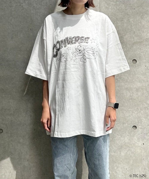 Tom&Jerry(トムアンドジェリー)の「【公式】トムとジェリー CONVERSE BIG Tシャツ(Tシャツ/カットソー・メンズ・ブラック/オフホワイト・L/M)」の7枚目の写真