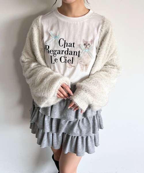 apres jour(アプレジュール)の「猫アソートリボンロンT(Tシャツ/カットソー・レディース・ブラウン系その他/ピンク/ホワイト/ブルー・フリー/X-LARGE)」の20枚目の写真