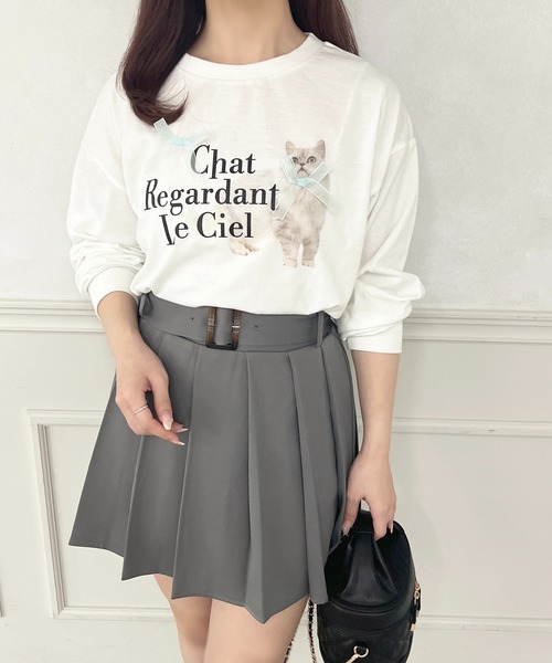 apres jour(アプレジュール)の「猫アソートリボンロンT(Tシャツ/カットソー・レディース・ブラウン系その他/ピンク/ホワイト/ブルー・フリー/X-LARGE)」の16枚目の写真