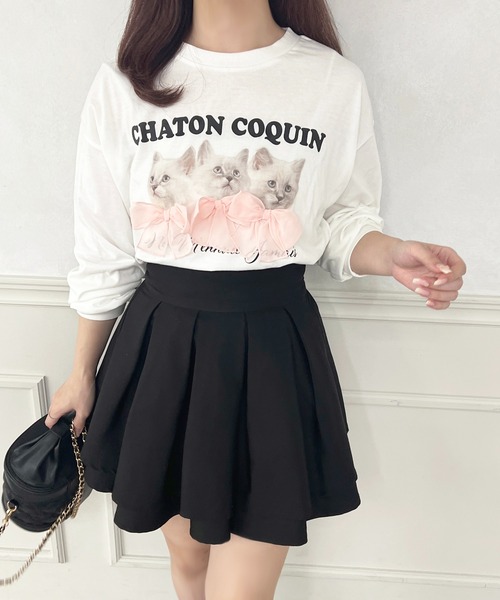 apres jour(アプレジュール)の「猫アソートリボンロンT(Tシャツ/カットソー・レディース・ブラウン系その他/ピンク/ホワイト/ブルー・フリー/X-LARGE)」の21枚目の写真