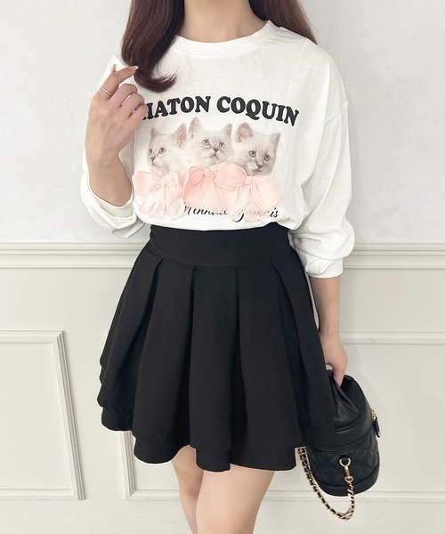 apres jour(アプレジュール)の「猫アソートリボンロンT(Tシャツ/カットソー・レディース・ブラウン系その他/ピンク/ホワイト/ブルー・フリー/X-LARGE)」の22枚目の写真