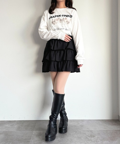apres jour(アプレジュール)の「猫アソートリボンロンT(Tシャツ/カットソー・レディース・ブラウン系その他/ピンク/ホワイト/ブルー・フリー/X-LARGE)」の11枚目の写真