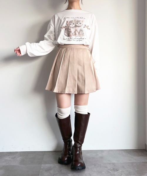 apres jour(アプレジュール)の「猫アソートリボンロンT(Tシャツ/カットソー・レディース・ブラウン系その他/ピンク/ホワイト/ブルー・フリー/X-LARGE)」の15枚目の写真