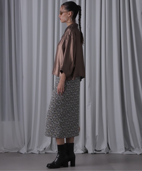 ROSE BUD(ローズバッド)の「(mici)シャイニーオーバーシャツ(シャツ/ブラウス・レディース・シルバー/ブラウン・ONE SIZE)」の4枚目の写真