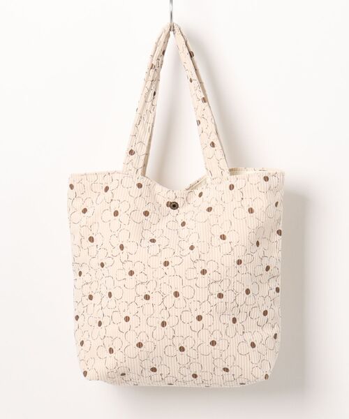 Mignonjour(ミニョンジュール)の「Mignonjour/フラワーコーデュロイミニトートバッグ M2664(トートバッグ・レディース・ブラウン/ホワイト・FREE)」の8枚目の写真