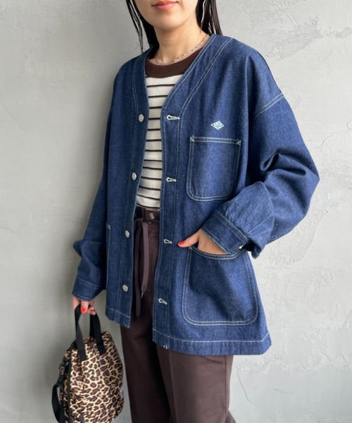 DANTON（ダントン）の「【WEB限定】[DANTON/ダントン] 11oz Vネックデニムジャケット（デニムジャケット・レディース・インディゴブルー・40/38）」の3枚目の写真