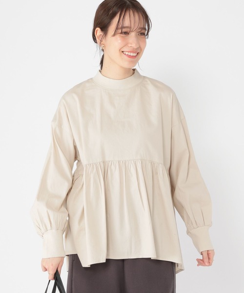studio CLIP(スタディオクリップ)の「リブモック切り替えフレアブラウス(シャツ/ブラウス・レディース・オフホワイト/オリーブ/ライトグレー・FREE)」の6枚目の写真