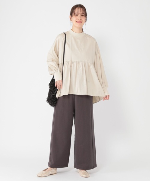 studio CLIP(スタディオクリップ)の「リブモック切り替えフレアブラウス(シャツ/ブラウス・レディース・オフホワイト/オリーブ/ライトグレー・FREE)」の7枚目の写真