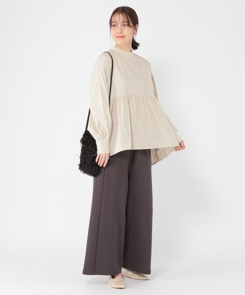 studio CLIP(スタディオクリップ)の「リブモック切り替えフレアブラウス(シャツ/ブラウス・レディース・オフホワイト/オリーブ/ライトグレー・FREE)」の8枚目の写真