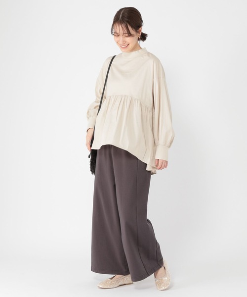 studio CLIP(スタディオクリップ)の「リブモック切り替えフレアブラウス(シャツ/ブラウス・レディース・オフホワイト/オリーブ/ライトグレー・FREE)」の9枚目の写真