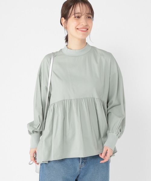 studio CLIP(スタディオクリップ)の「リブモック切り替えフレアブラウス(シャツ/ブラウス・レディース・オフホワイト/オリーブ/ライトグレー・FREE)」の10枚目の写真