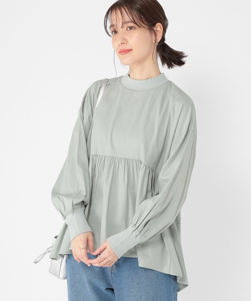 studio CLIP(スタディオクリップ)の「リブモック切り替えフレアブラウス(シャツ/ブラウス・レディース・オフホワイト/オリーブ/ライトグレー・FREE)」の12枚目の写真