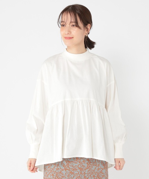 studio CLIP(スタディオクリップ)の「リブモック切り替えフレアブラウス(シャツ/ブラウス・レディース・オフホワイト/オリーブ/ライトグレー・FREE)」の16枚目の写真