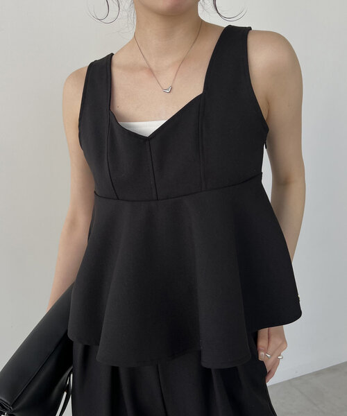 完売品　カプリシュレマージュcapricieux lemage ペプラムトップス セール】【C.L】【セットアップ対応】ペプラムトップス（シャツ