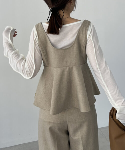 CAPRICIEUX LE'MAGE ペプラムトップス CAPRICIEUX LE'MAGE｜【C.L】【セットアップ対応】ペプラム