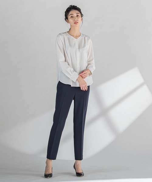 la.f…（ラエフ）の「ダブルクロステーパードパンツ≪洗濯機で洗える≫（スラックス・レディース・ネイビー/ベージュ・11号/9号/7号）」の16枚目の写真