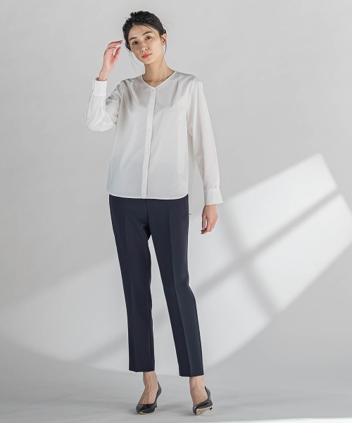 la.f…（ラエフ）の「ダブルクロステーパードパンツ≪洗濯機で洗える≫（スラックス・レディース・ネイビー/ベージュ・11号/9号/7号）」の17枚目の写真