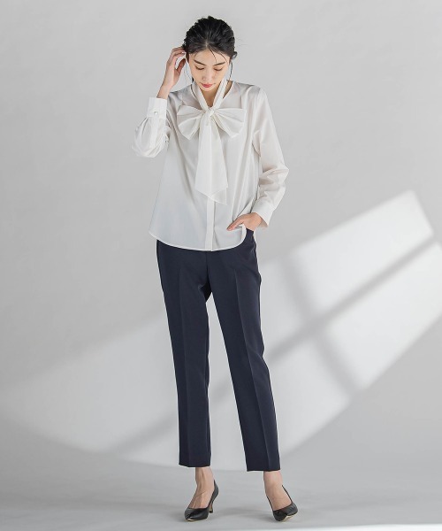 la.f…（ラエフ）の「ダブルクロステーパードパンツ≪洗濯機で洗える≫（スラックス・レディース・ネイビー/ベージュ・11号/9号/7号）」の21枚目の写真