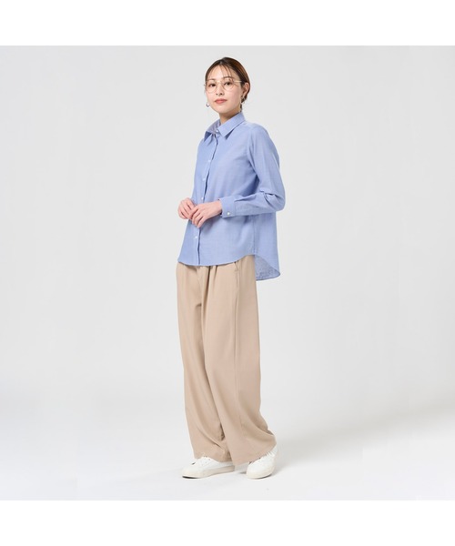 TOKYO SHIRTS（トウキョウシャツ）の「【Pitta Re:)】ふわっとガーゼシャツ 長袖 綿100% レディースカジュアルシャツ（シャツ/ブラウス・レディース・ブルー・S/M/L/LL）」の8枚目の写真